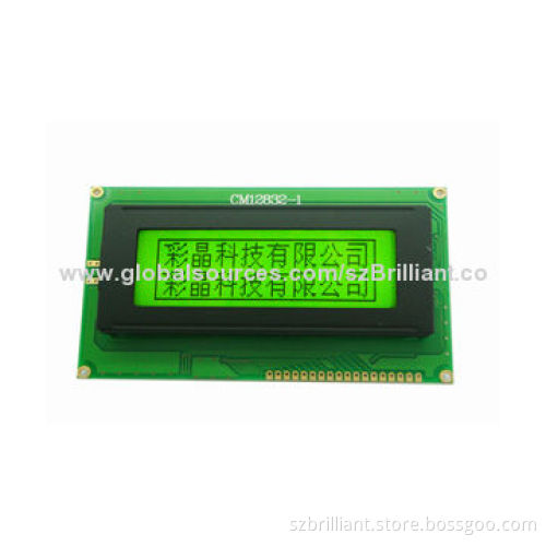 Graphics LCD Module, 12832 Monochrome LCM with Low-consumption, COB Style, Positive